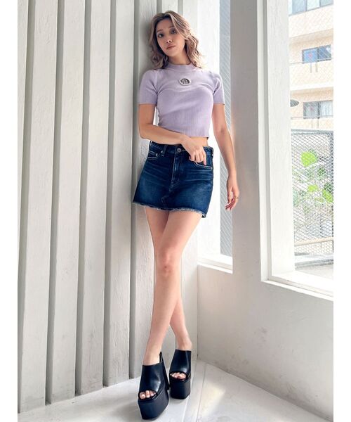 GYDA（ジェイダ）の「Square gyda MOLDハーフスリーブニット
