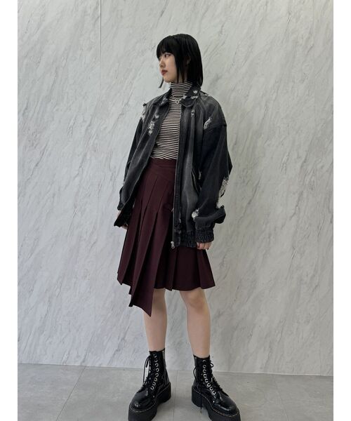 jouetie（ジュエティ）の「クラッシュデニムルーズブルゾン（ブルゾン・レディース・ブラック/ブルー・MEDIUM）」の21枚目の写真