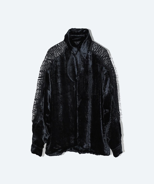 TOGA PULLA / VELVET LACE SHIRT/36/レーヨン/IVO/TP242-FJ219 TOGA PULLA（トーガ プルラ）の「【TOGA PULLA/トーガプルラ】Velvet