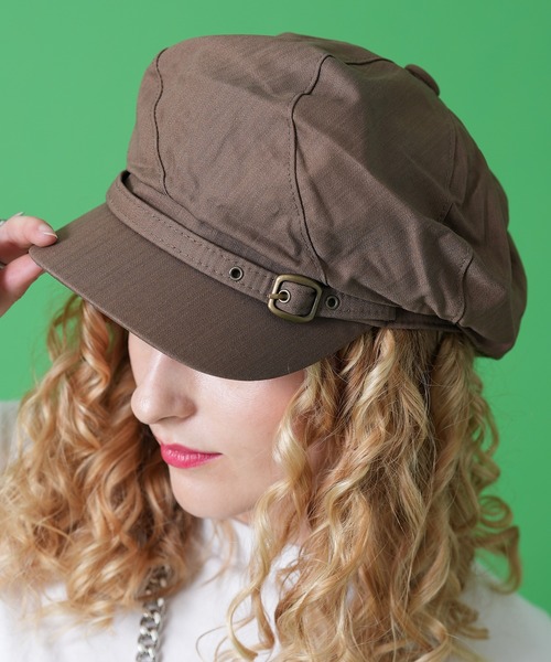 an meets zakka(アンミツザッカ)の「an meets zakka ベルトポイントヘリンボーンキャスケット / メンズ レディース 帽子(キャスケット・メンズ・ブラック/ブラウン/ベージュ・ONESIZE)」の8枚目の写真