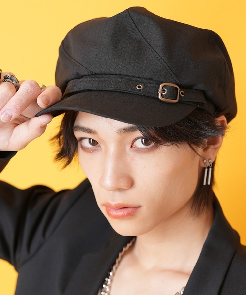 an meets zakka(アンミツザッカ)の「an meets zakka ベルトポイントヘリンボーンキャスケット / メンズ レディース 帽子(キャスケット・メンズ・ブラック/ブラウン/ベージュ・ONESIZE)」の9枚目の写真