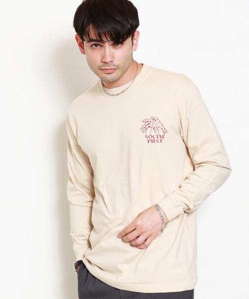 ROTAR(ローター)の「SOCIAL PIECE LS Tee(Tシャツ/カットソー・メンズ・ライム/ホワイト/サンドベージュ/スミクロ・X-LARGE/LARGE/MEDIUM/SMALL)」の5枚目の写真
