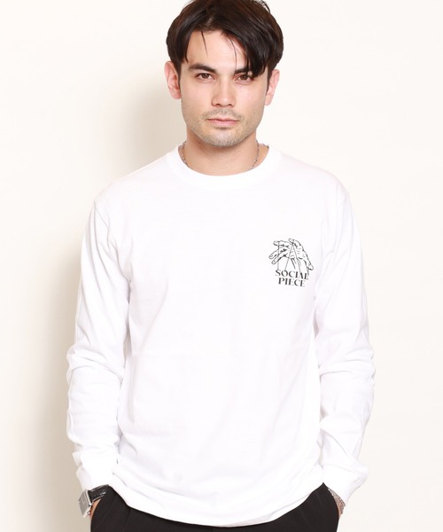 ROTAR(ローター)の「SOCIAL PIECE LS Tee(Tシャツ/カットソー・メンズ・ライム/ホワイト/サンドベージュ/スミクロ・X-LARGE/LARGE/MEDIUM/SMALL)」の6枚目の写真