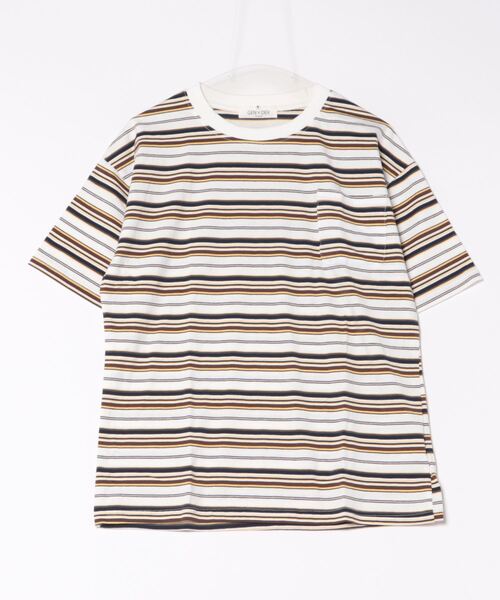 GENXDER（ノンジェンダー）の「【GENXDER】ボーダー柄ルーズフィットTシャツ (SS)（Tシャツ/カットソー・メンズ・ブラック/ホワイト・LARGE/X-LARGE/XX-LARGE）」の5枚目の写真