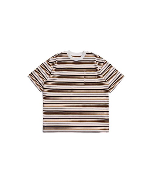 GENXDER（ノンジェンダー）の「【GENXDER】ボーダー柄ルーズフィットTシャツ (SS)（Tシャツ/カットソー・メンズ・ブラック/ホワイト・LARGE/X-LARGE/XX-LARGE）」の7枚目の写真