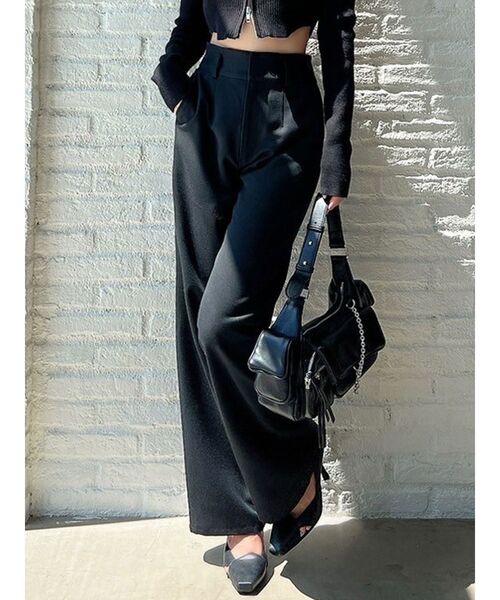 RESEXXY（リゼクシー）の「ストレートパンツ（その他パンツ・レディース・チャコールグレー/イエロー/ブラック・FREE）」の2枚目の写真