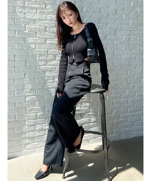 RESEXXY（リゼクシー）の「ストレートパンツ（その他パンツ・レディース・チャコールグレー/イエロー/ブラック・FREE）」の14枚目の写真