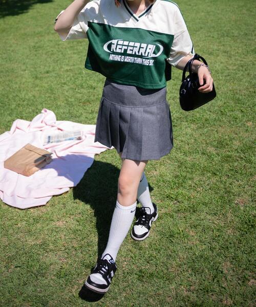 WEGO(ウィゴー)の「WEGO/2ライン切り替えメッシュショートT(Tシャツ/カットソー・レディース・グリーン/ブラック/ワイン・FREE)」の14枚目の写真