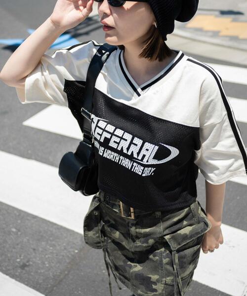 WEGO(ウィゴー)の「WEGO/2ライン切り替えメッシュショートT(Tシャツ/カットソー・レディース・グリーン/ブラック/ワイン・FREE)」の18枚目の写真