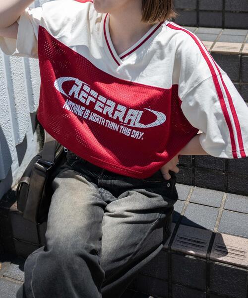 WEGO(ウィゴー)の「WEGO/2ライン切り替えメッシュショートT(Tシャツ/カットソー・レディース・グリーン/ブラック/ワイン・FREE)」の13枚目の写真