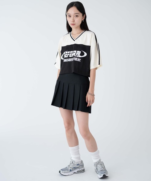 WEGO(ウィゴー)の「WEGO/2ライン切り替えメッシュショートT(Tシャツ/カットソー・レディース・グリーン/ブラック/ワイン・FREE)」の11枚目の写真