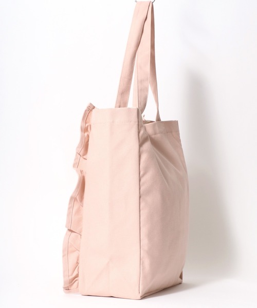 Salong hameu(サロン ハミュー)の「フリルトートバッグ/ワンポイントロゴ刺繍キャンバストート レディース(トートバッグ・レディース・グレー系その他/ブラック/ピンク・FREE)」の19枚目の写真