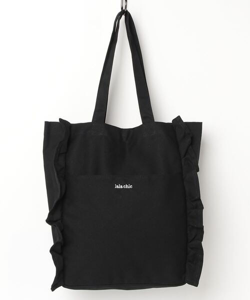 Salong hameu(サロン ハミュー)の「フリルトートバッグ/ワンポイントロゴ刺繍キャンバストート レディース(トートバッグ・レディース・グレー系その他/ブラック/ピンク・FREE)」の15枚目の写真