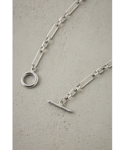 AZUL by moussy(アズールバイマウジー)の「ランダムスクエアチェーンネックレス(ネックレス・メンズ・ブラック/シルバー・FREE)」の9枚目の写真