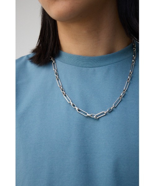 AZUL by moussy(アズールバイマウジー)の「ランダムスクエアチェーンネックレス(ネックレス・メンズ・ブラック/シルバー・FREE)」の3枚目の写真