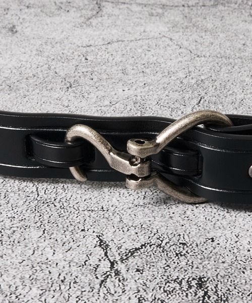 ADPOSION（アドポーション）の「25mm フックレザーベルト（ベルト・メンズ・レッド/ダークブラウン/ブラック・FREE）」の7枚目の写真