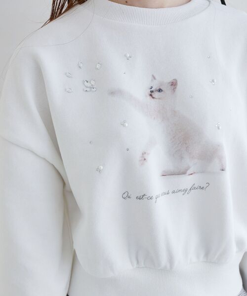 MAJESTIC LEGON（マジェスティックレゴン）の「Fluffy catスウェット（スウェット・レディース・ホワイト系その他/ライトグレー/オフホワイト・MEDIUM）」の2枚目の写真
