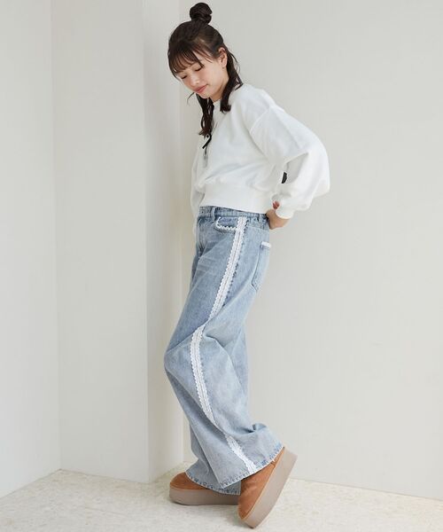 MAJESTIC LEGON（マジェスティックレゴン）の「Fluffy catスウェット（スウェット・レディース・ホワイト系その他/ライトグレー/オフホワイト・MEDIUM）」の6枚目の写真