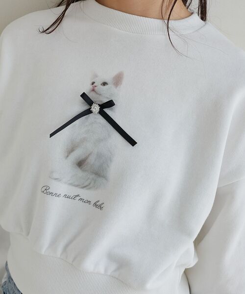 MAJESTIC LEGON（マジェスティックレゴン）の「Fluffy catスウェット（スウェット・レディース・ホワイト系その他/ライトグレー/オフホワイト・MEDIUM）」の11枚目の写真