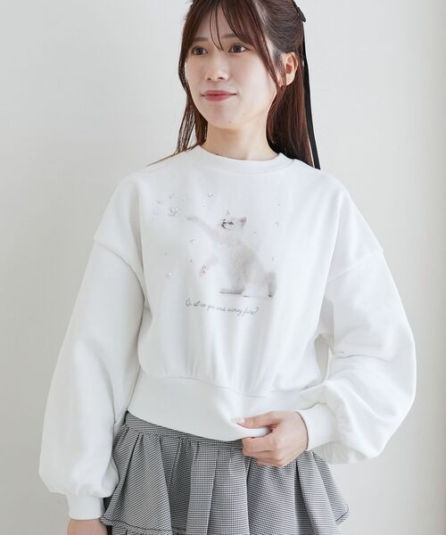 MAJESTIC LEGON（マジェスティックレゴン）の「Fluffy catスウェット（スウェット・レディース・ホワイト系その他/ライトグレー/オフホワイト・MEDIUM）」の15枚目の写真