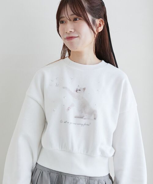 MAJESTIC LEGON（マジェスティックレゴン）の「Fluffy catスウェット（スウェット・レディース・ホワイト系その他/ライトグレー/オフホワイト・MEDIUM）」の16枚目の写真