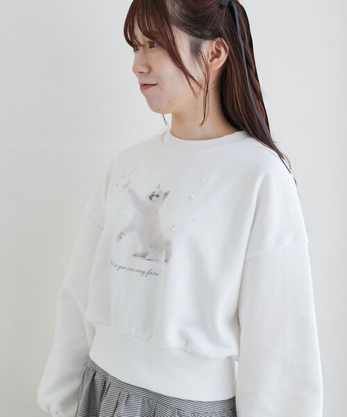 MAJESTIC LEGON（マジェスティックレゴン）の「Fluffy catスウェット（スウェット・レディース・ホワイト系その他/ライトグレー/オフホワイト・MEDIUM）」の17枚目の写真