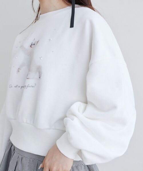 MAJESTIC LEGON（マジェスティックレゴン）の「Fluffy catスウェット（スウェット・レディース・ホワイト系その他/ライトグレー/オフホワイト・MEDIUM）」の20枚目の写真