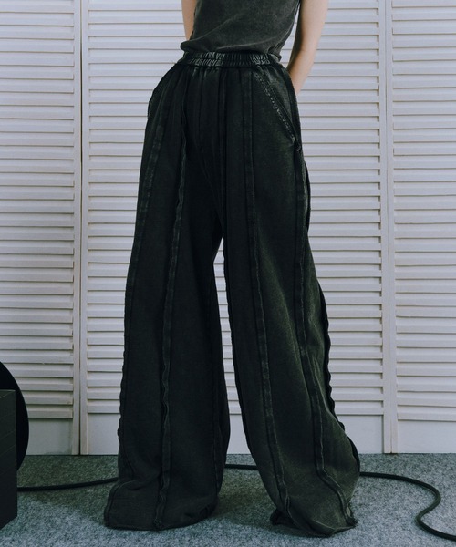 HARE（ハレ）の「【EDGY MODE SETUP対応】ピグメントスウェットワイドパンツ(HARE)（スウェットパンツ・レディース・ブラック系その他/チャコールグレー・FREE）」の14枚目の写真