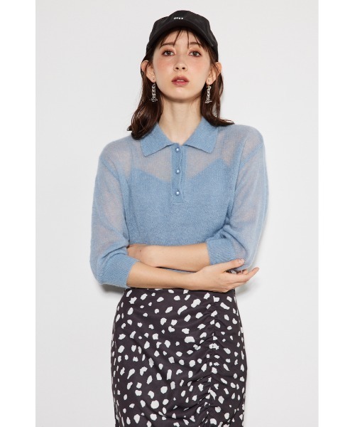 rienda（リエンダ）の「シアーパフポロニットトップス（ニット