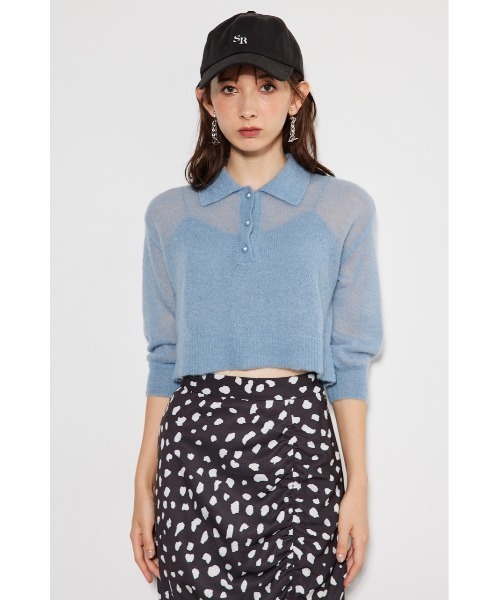 rienda（リエンダ）の「シアーパフポロニットトップス（ニット