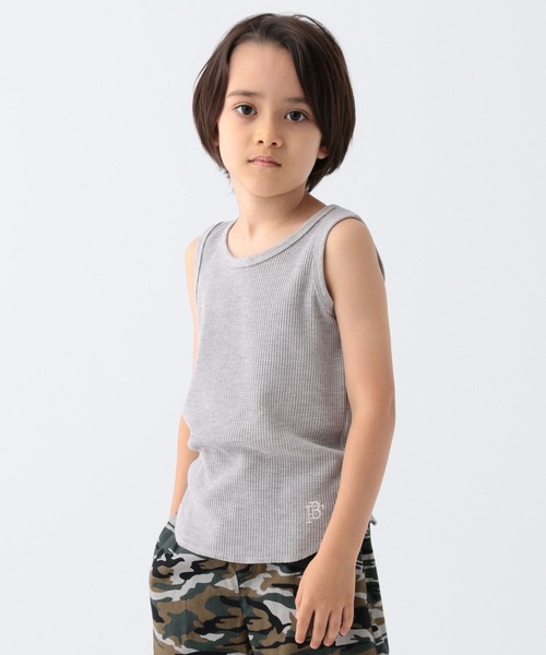 BAYFLOW（ベイフロー）の「ワッフルタンクトップ（KIDS）（タンクトップ・キッズ・グリーン/グレー/オフホワイト/チャコール・110cm/130cm/150cm/120cm/140cm）」の3枚目の写真