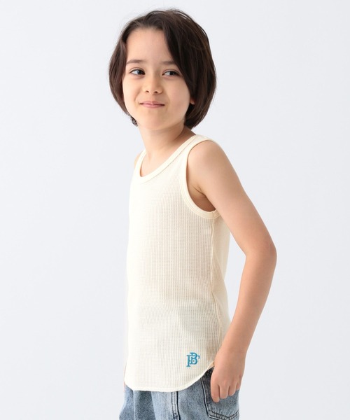 BAYFLOW（ベイフロー）の「ワッフルタンクトップ（KIDS）（タンクトップ・キッズ・グリーン/グレー/オフホワイト/チャコール・110cm/130cm/150cm/120cm/140cm）」の8枚目の写真