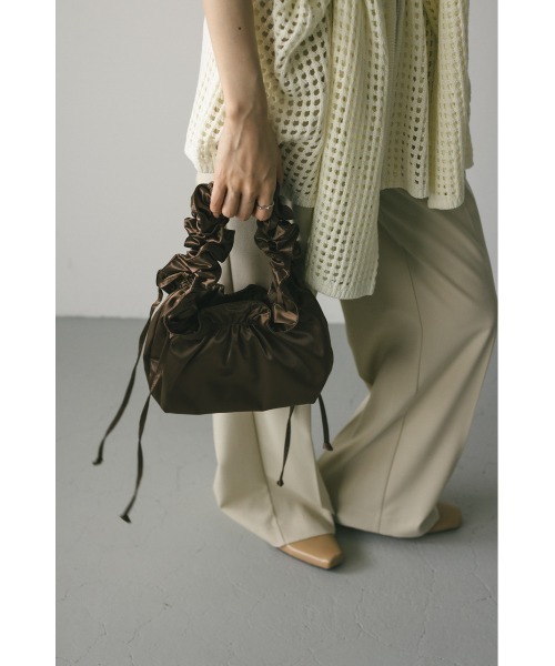 STYLEMIXER（スタイルミキサー）の「サテンギャザーハンドルバッグ（ハンドバッグ・レディース・ブラック/ネイビー/ブラウン・FREE）」の20枚目の写真