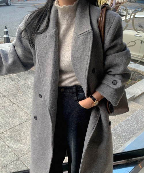 ダブルブレストロングコート