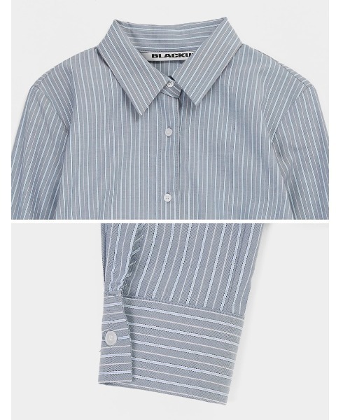 BLACKUP（ブラックアップ）の「[MADE] ハイテストライプシャツ（シャツ/ブラウス・レディース・ベージュ/ブルー・SMALL/MEDIUM）」の19枚目の写真