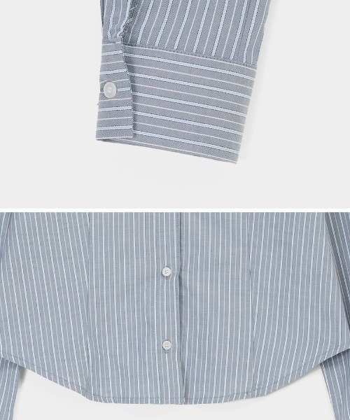 BLACKUP（ブラックアップ）の「[MADE] ハイテストライプシャツ（シャツ/ブラウス・レディース・ベージュ/ブルー・SMALL/MEDIUM）」の20枚目の写真