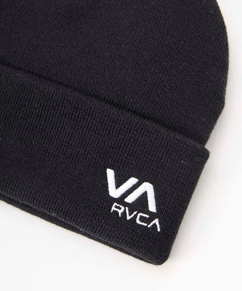 RVCA（ルーカ）の「RVCA メンズ VA ESSENTIAL BEANIE ビーニー 【2024年秋冬モデル】/ルーカロゴ刺繍ニットキャップ（ニットキャップ/ビーニー・メンズ・ブラック・FREE）」の4枚目の写真