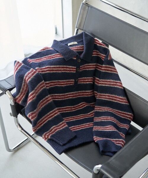 FREAK'S STORE（フリークスストア）の「シャギーマルチニットポロ（ニット/セーター・レディース・ネイビー/グレー・ﾌﾘ-）」の17枚目の写真