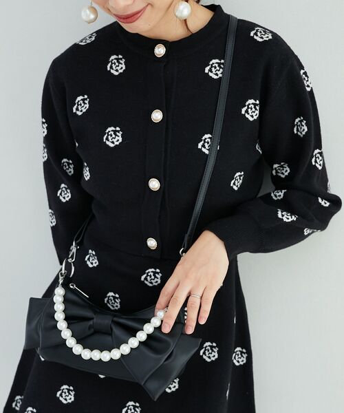 MAJESTIC LEGON（マジェスティックレゴン）の「マルチWAYショルダーリボンバッグ（ショルダーバッグ・レディース・ブラック/アイボリー・FREE）」の5枚目の写真