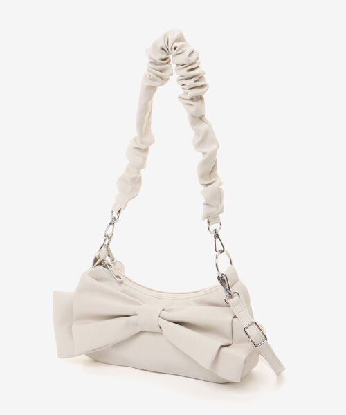 MAJESTIC LEGON（マジェスティックレゴン）の「マルチWAYショルダーリボンバッグ（ショルダーバッグ・レディース・ブラック/アイボリー・FREE）」の14枚目の写真