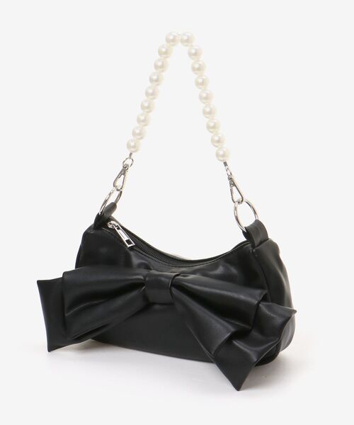 MAJESTIC LEGON（マジェスティックレゴン）の「マルチWAYショルダーリボンバッグ（ショルダーバッグ・レディース・ブラック/アイボリー・FREE）」の22枚目の写真