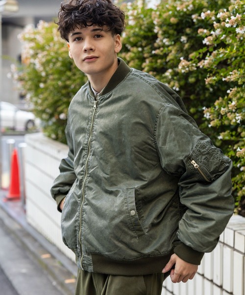 niko and...（ニコアンド）の「ストーンウォッシュMA‐1（MA-1・メンズ・カーキ/ブラック・MEDIUM/LARGE）」の8枚目の写真