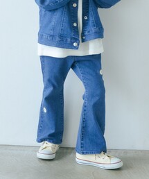 green label relaxing | TJ デニム フレアパンツ EMB  / キッズ  100cm-130cm - ストレッチ -(デニムパンツ)