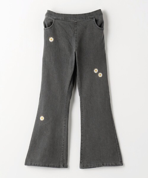green label relaxing（グリーンレーベルリラクシング）の「TJ デニム フレアパンツ EMB  / キッズ  100cm-130cm - ストレッチ -（デニムパンツ・キッズ・ブラック/コバルトブルー・100cm/110cm/130cm/120cm）」の2枚目の写真