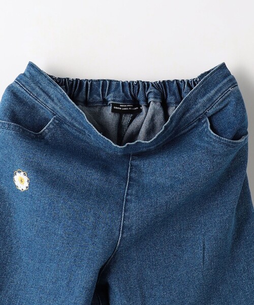 green label relaxing（グリーンレーベルリラクシング）の「TJ デニム フレアパンツ EMB  / キッズ  100cm-130cm - ストレッチ -（デニムパンツ・キッズ・ブラック/コバルトブルー・100cm/110cm/130cm/120cm）」の9枚目の写真