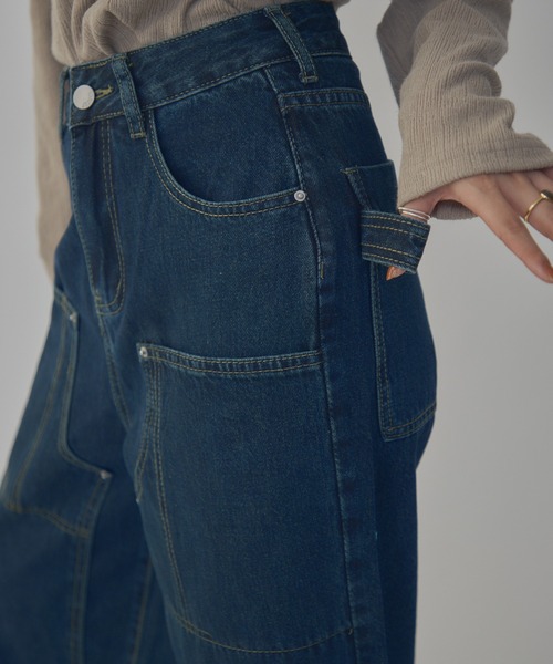 bita.(ビタ)の「ダブルポケットストレートデニム(デニムパンツ・レディース・ブルー・MEDIUM/LARGE/SMALL)」の8枚目の写真