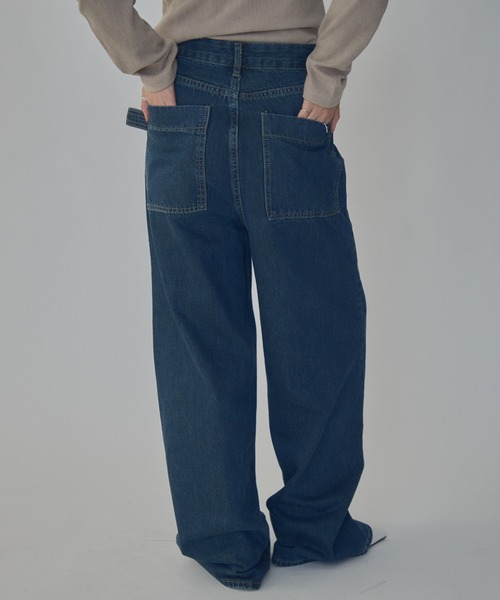 bita.(ビタ)の「ダブルポケットストレートデニム(デニムパンツ・レディース・ブルー・MEDIUM/LARGE/SMALL)」の6枚目の写真
