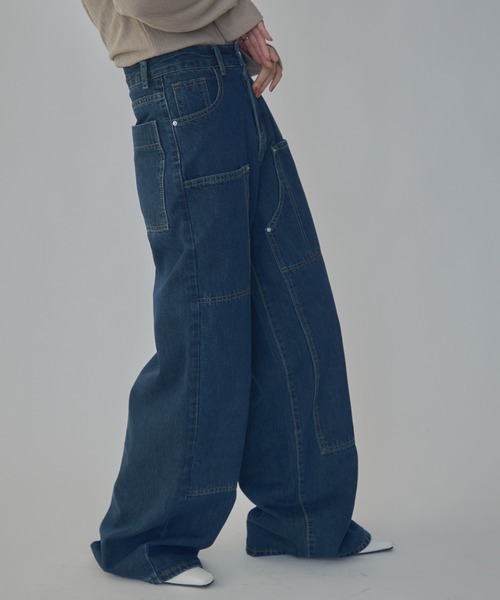 bita.(ビタ)の「ダブルポケットストレートデニム(デニムパンツ・レディース・ブルー・MEDIUM/LARGE/SMALL)」の4枚目の写真