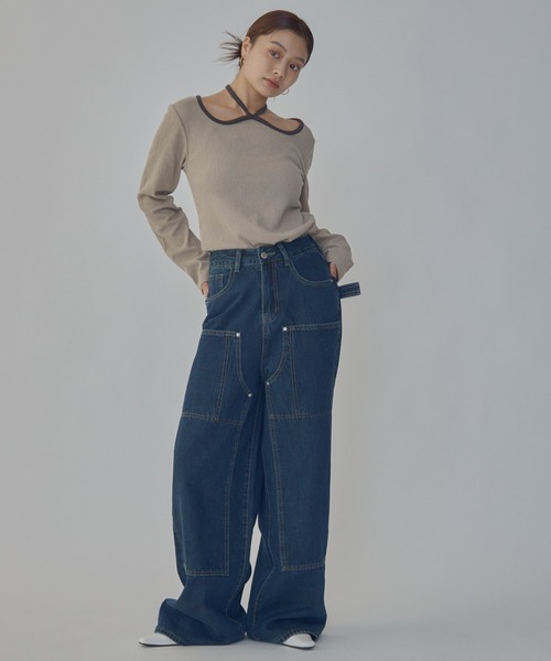 bita.(ビタ)の「ダブルポケットストレートデニム(デニムパンツ・レディース・ブルー・MEDIUM/LARGE/SMALL)」の10枚目の写真
