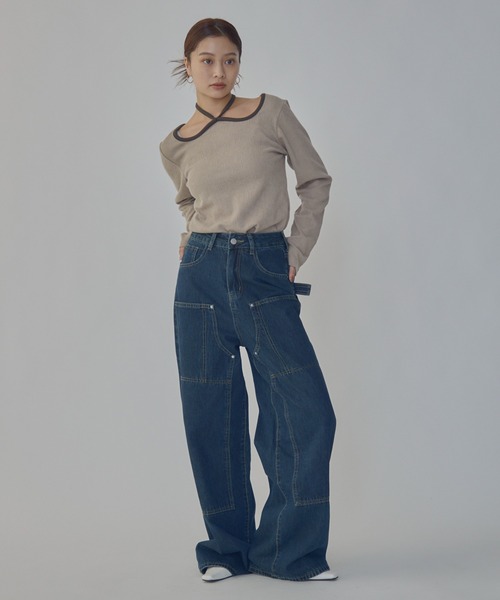 bita.(ビタ)の「ダブルポケットストレートデニム(デニムパンツ・レディース・ブルー・MEDIUM/LARGE/SMALL)」の11枚目の写真